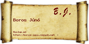 Boros Júnó névjegykártya